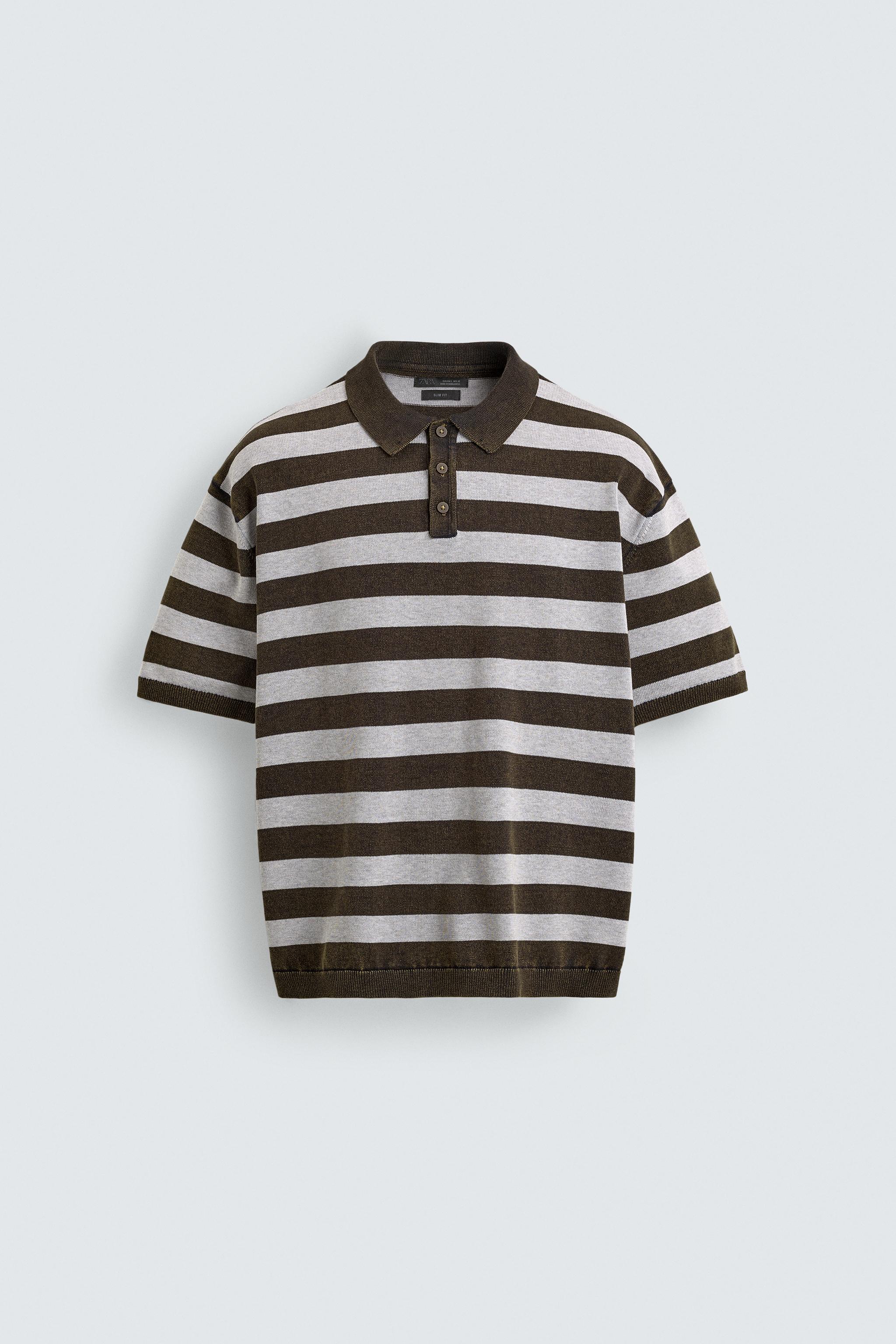 POLO EN MAILLE JACQUARD À RAYURES